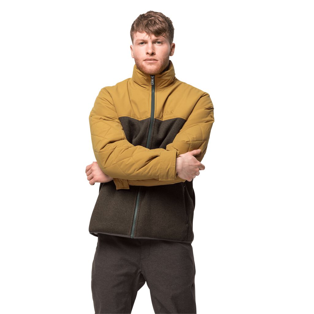 Jack Wolfskin ROBSON WOOD fleece ζακετεσ ανδρικα γκρι καφε | GR1839425